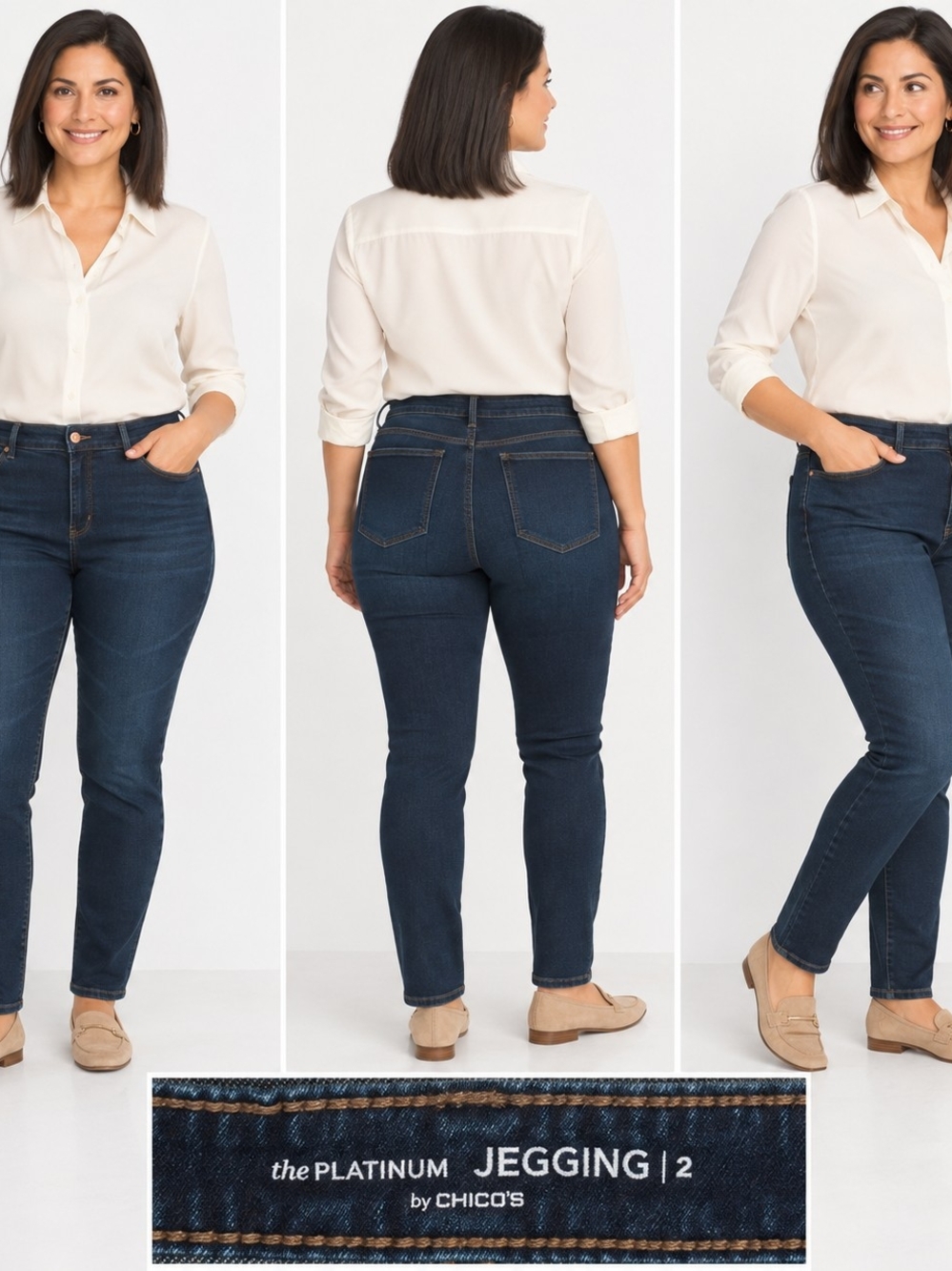 Chico's The Platinum Dark Blue Jegging | Women’s Stretch Jeans
